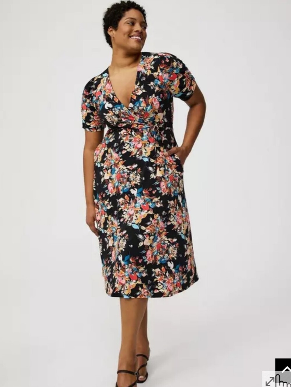 Torrid Floral Wrap Midi Dress 12 NWT